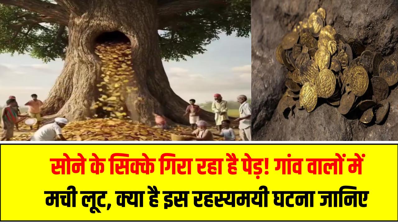 सोने के सिक्के गिरा रहा है पेड़! गांव वालों में मची लूट – क्या है इस रहस्यमयी घटना का सच, जानिए